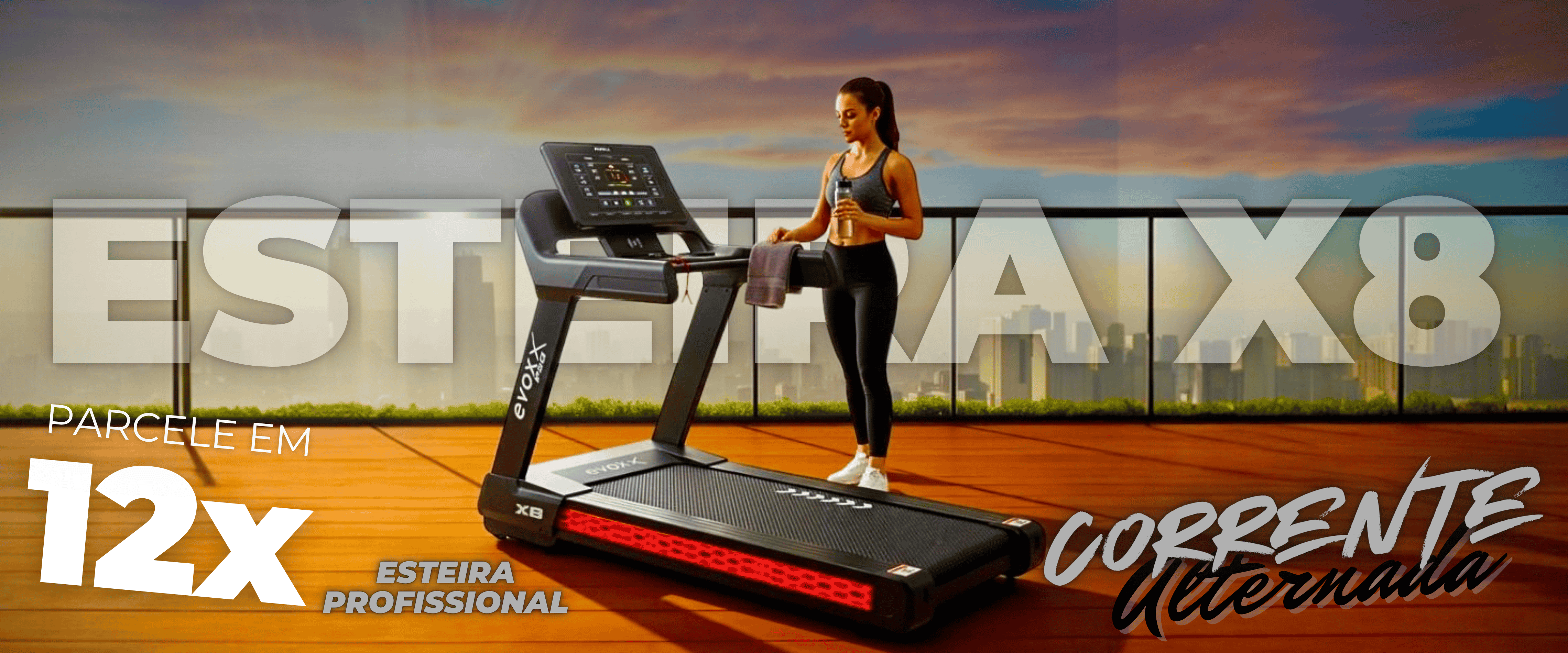 Esteira Profissional X8 Corrente Alternada | Evox Fitness